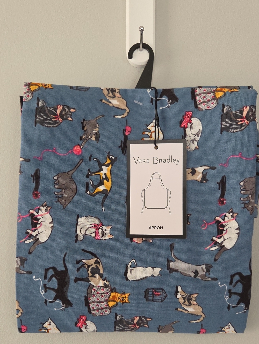 Vera Bradley Blue Cat Pattern Cotton Apron
